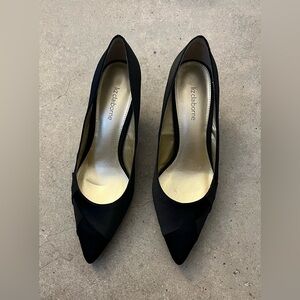 Liz Claiborne black satin pumps.